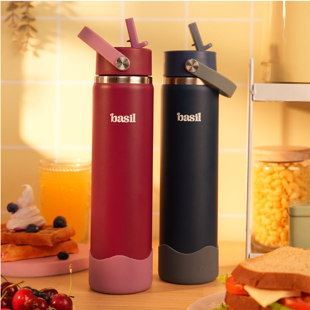 Insulated Stainless steel Sipper with Carry Handle - Classic Plum