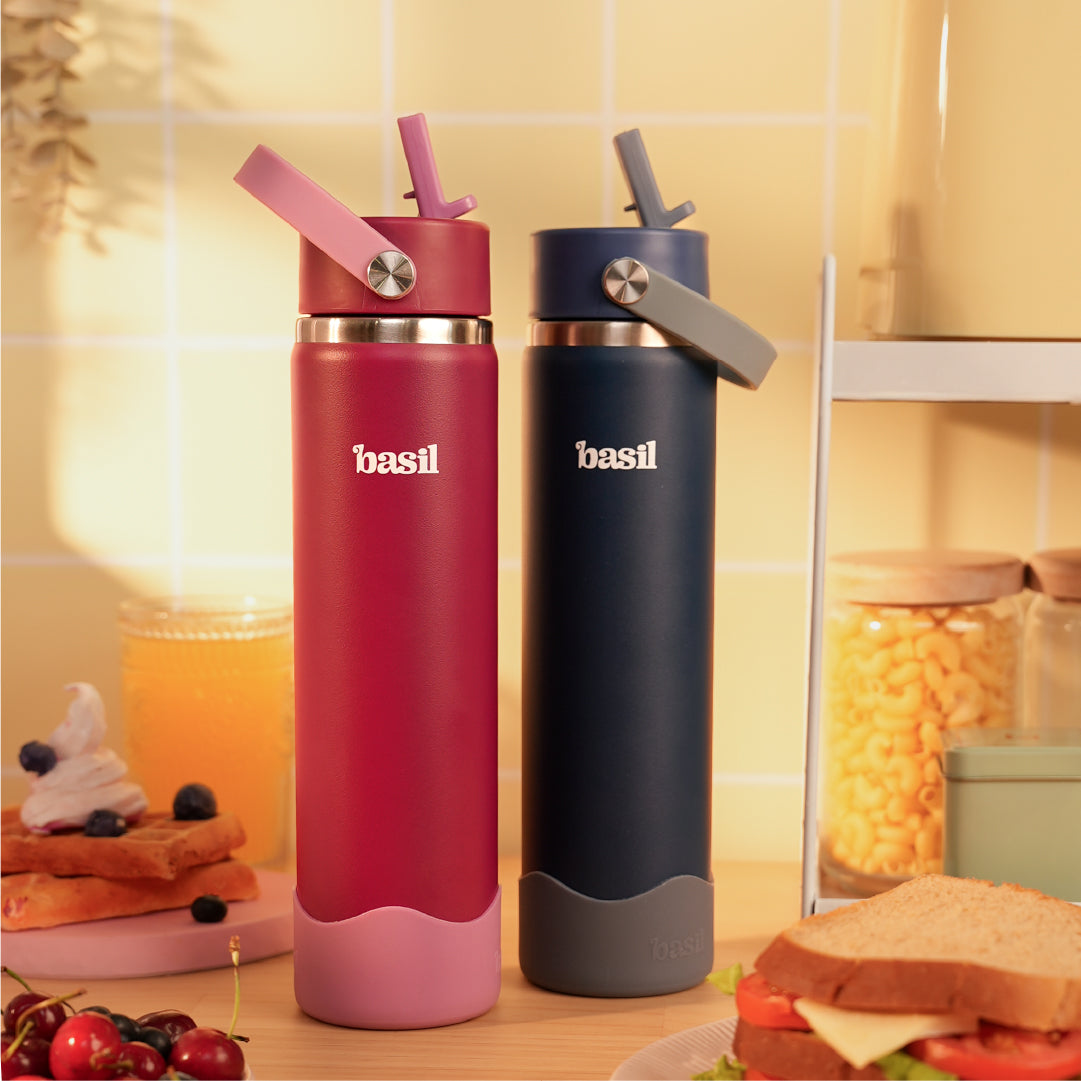 Insulated Stainless steel Sipper with Carry Handle - Classic Plum