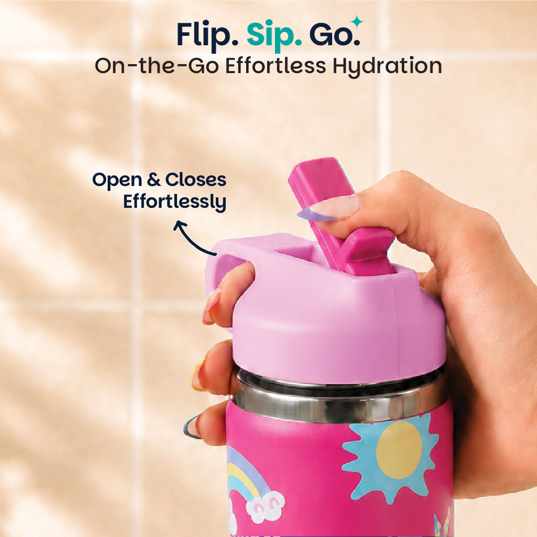 Insulated Stainless steel Sipper with Loop Handle- Pixie Dash