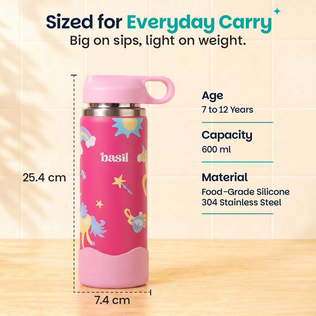 Insulated Stainless steel Sipper with Loop Handle- Pixie Dash
