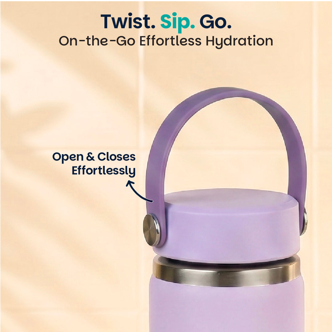 Insulated Stainless steel bottle with Carry Handle - Classic Lilac