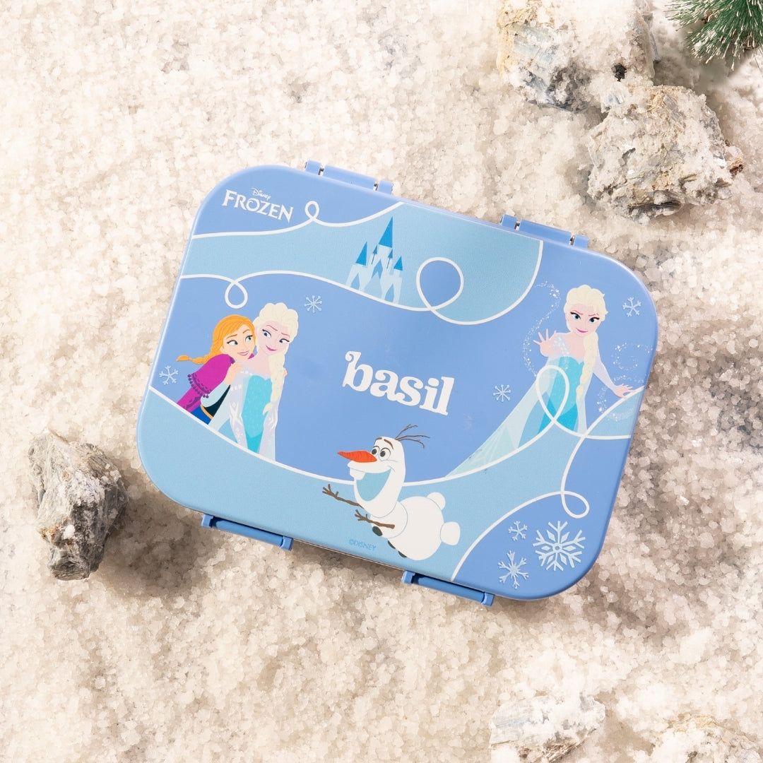 3 Compartment Stainless Steel Lunchbox with Plastic Lid - Frozen Magic