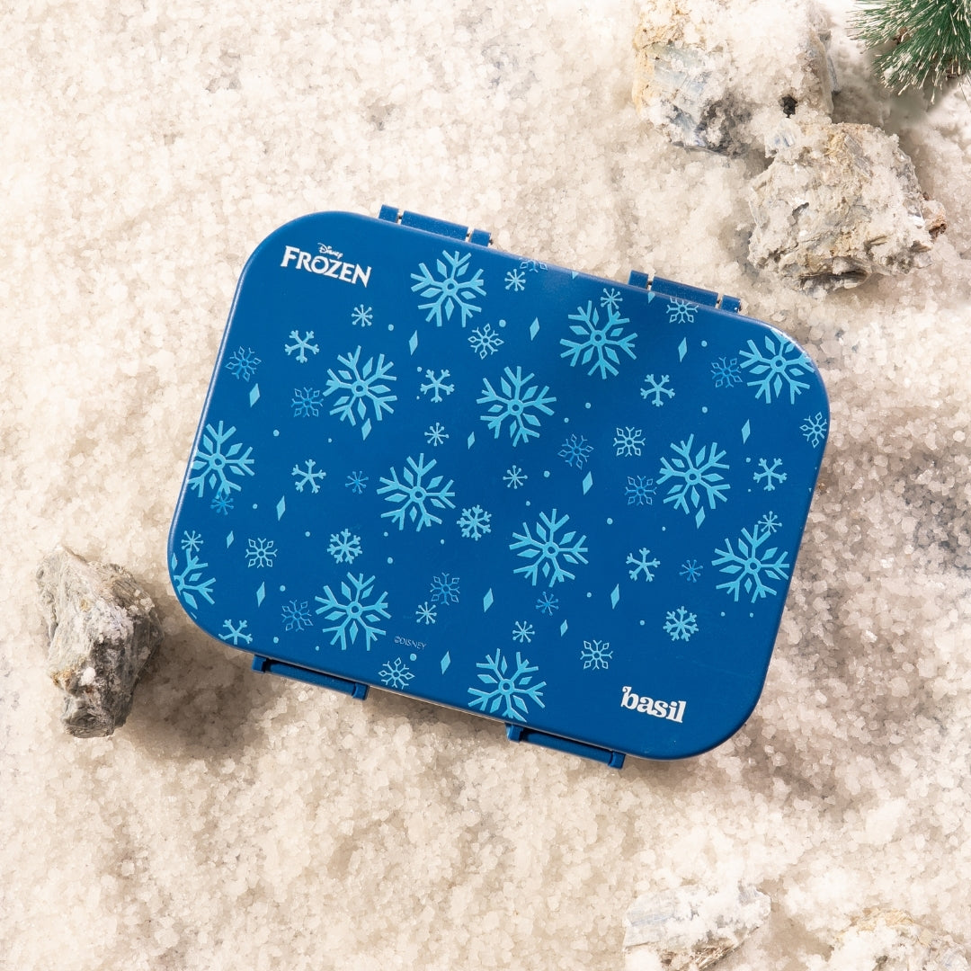 3 Compartment Stainless Steel Lunchbox with Plastic Lid - Winter Whirl