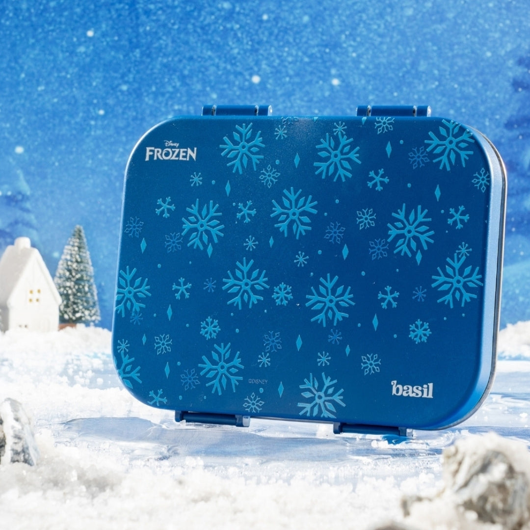 3 Compartment Stainless Steel Lunchbox with Plastic Lid - Winter Whirl