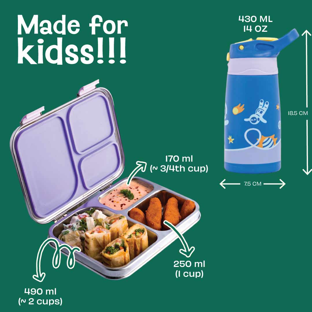 Set of 2: Bento box & 430 ml Sipper - Super Swoosh