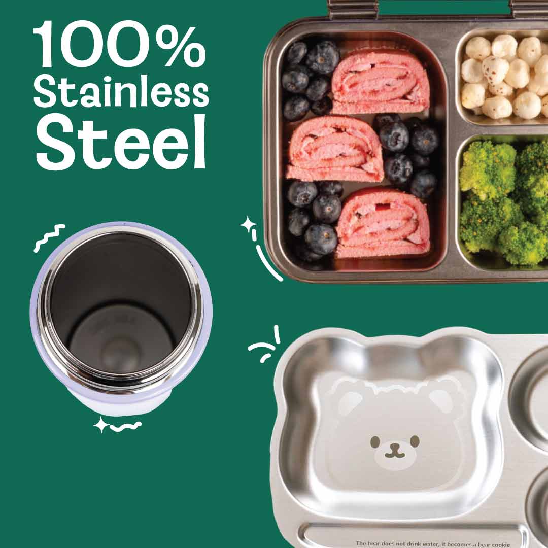 Set of 3: Bento box, Sipper & Plate - Super Swoosh