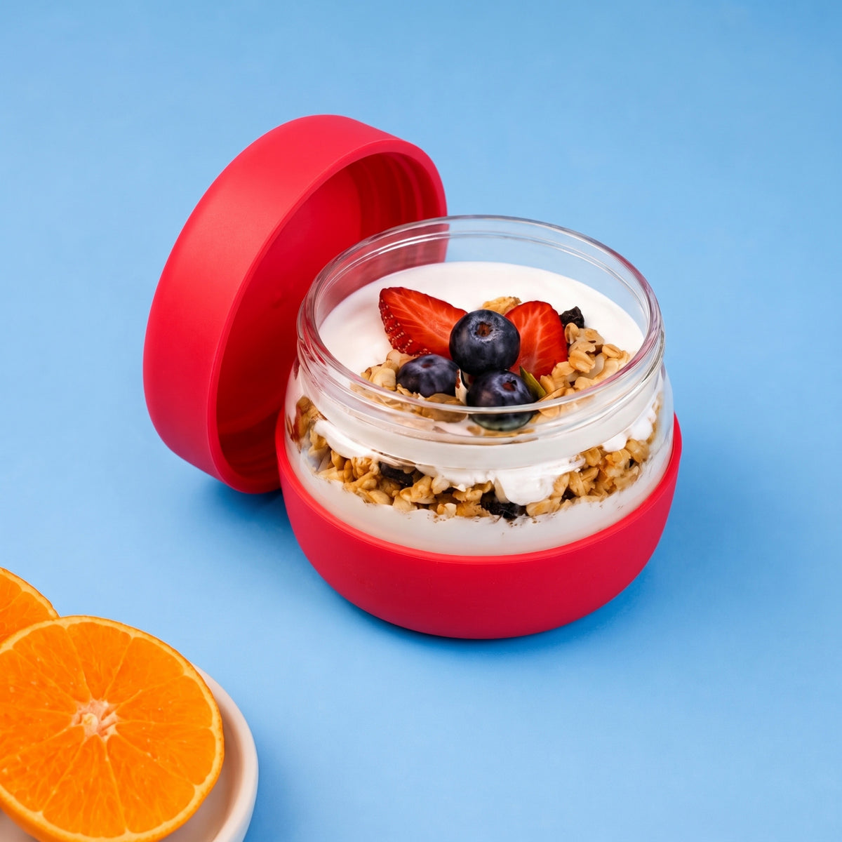 500 ml Glass Food Storage Container with Airtight Lid – Classic Rouge