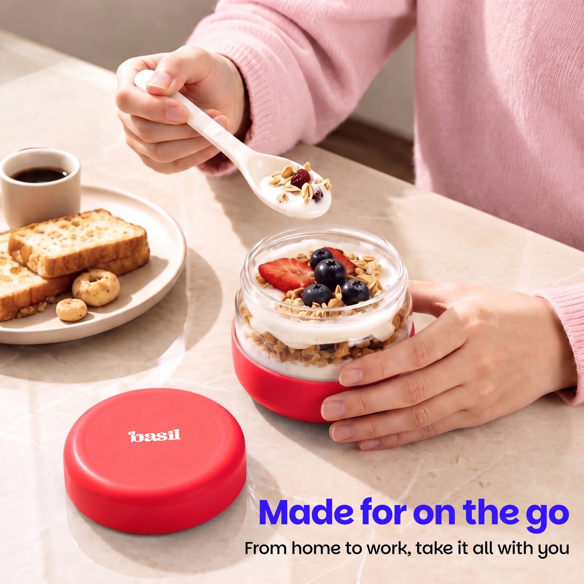 500 ml Glass Food Storage Container with Airtight Lid – Classic Rouge