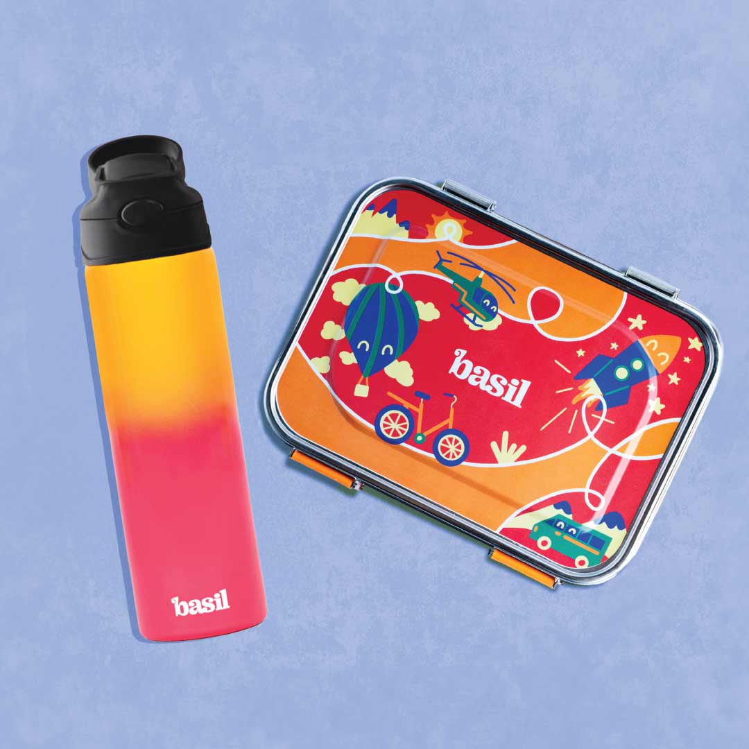 Set of 2 Bento box & 560 ml Sipper - Cloud Hopper
