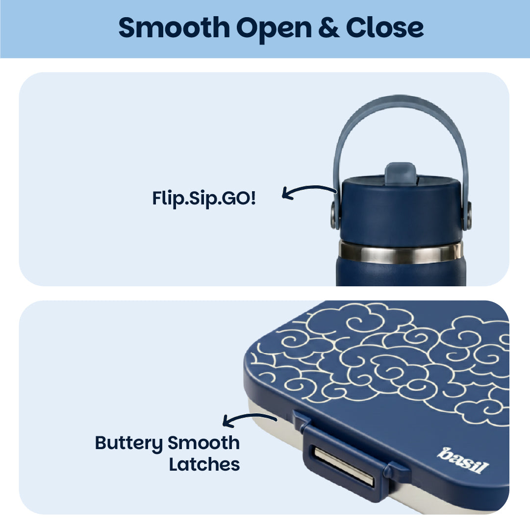 School Combo- Set of Water Bottle and Lunch Box Sora