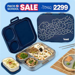 4 Compartment Stainless steel Lunchbox with Mini Box - Midnight Sora