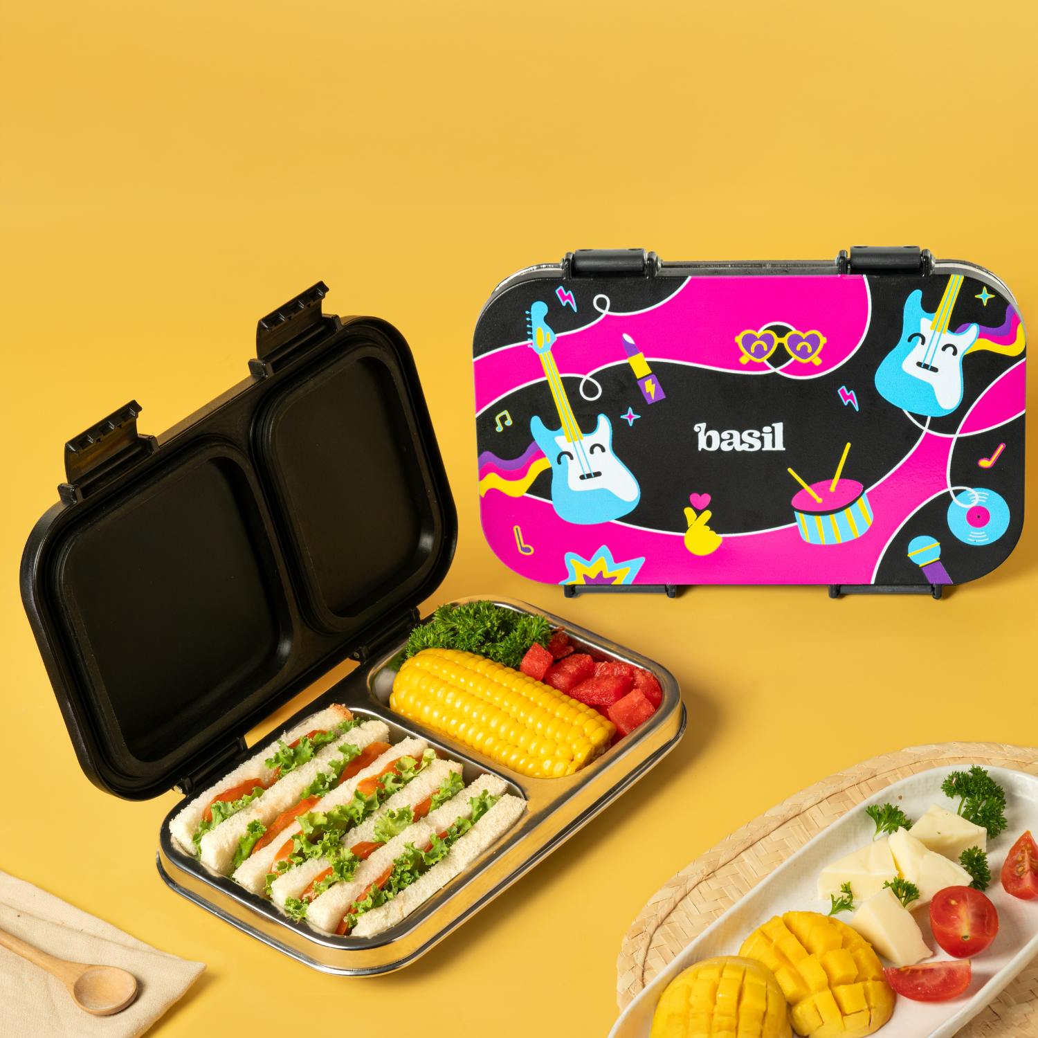 2 Compartment Stainless steel with Plastic Lid - Kpop Edition