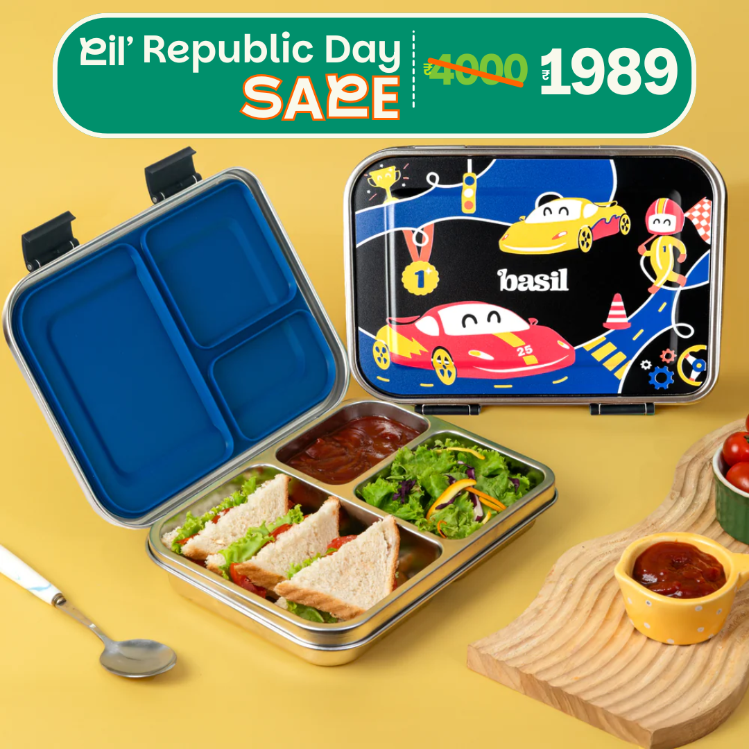 3 Compartment easy open-close Lunchbox - Rally Wally