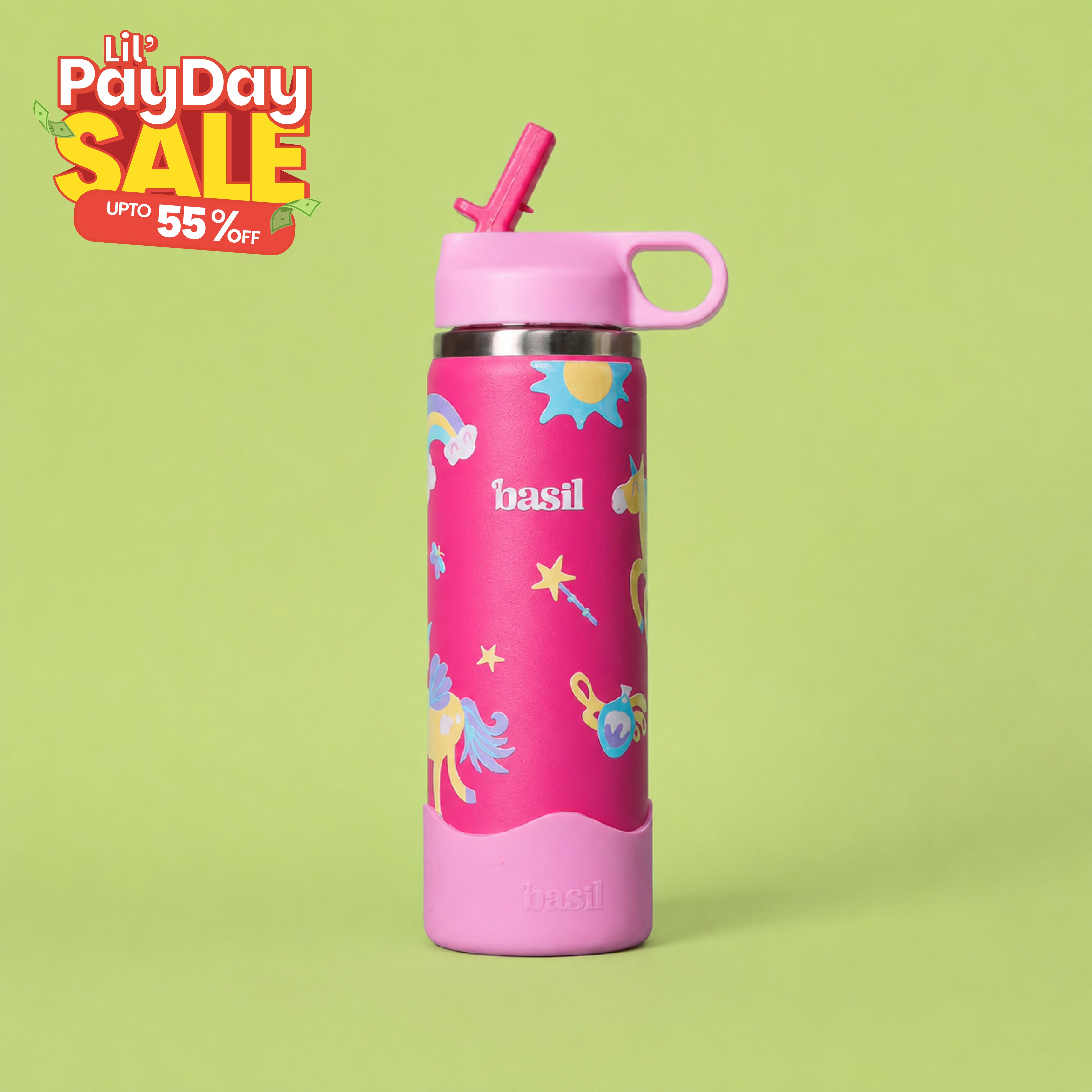 Insulated Stainless steel Sipper with Loop Handle- Pixie Dash