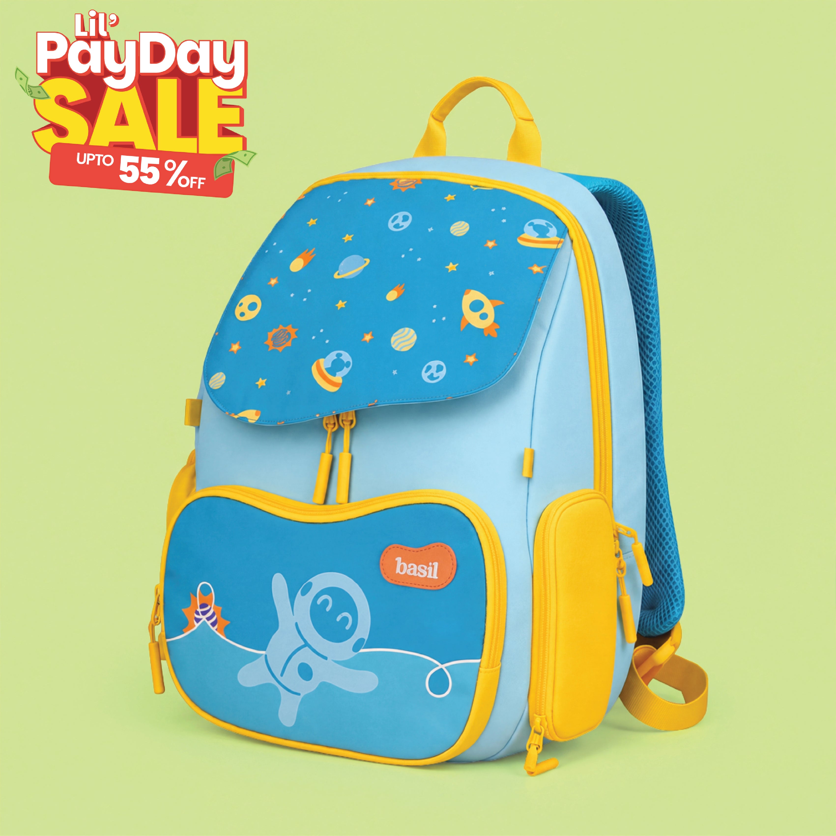 School backpack for Grades 1 to 5 with 4 spacious compartments - Super Swoosh