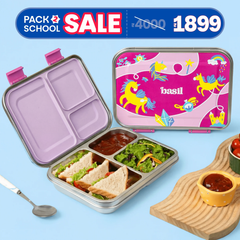 3 Compartment easy open-close Lunchbox - Pixie Dash