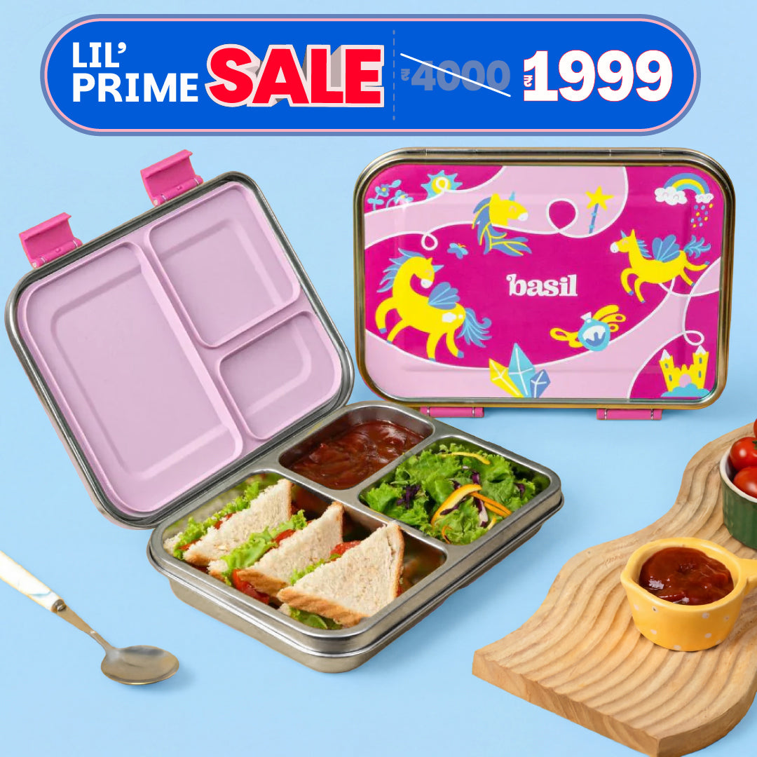 3 Compartment easy open-close Lunchbox - Pixie Dash