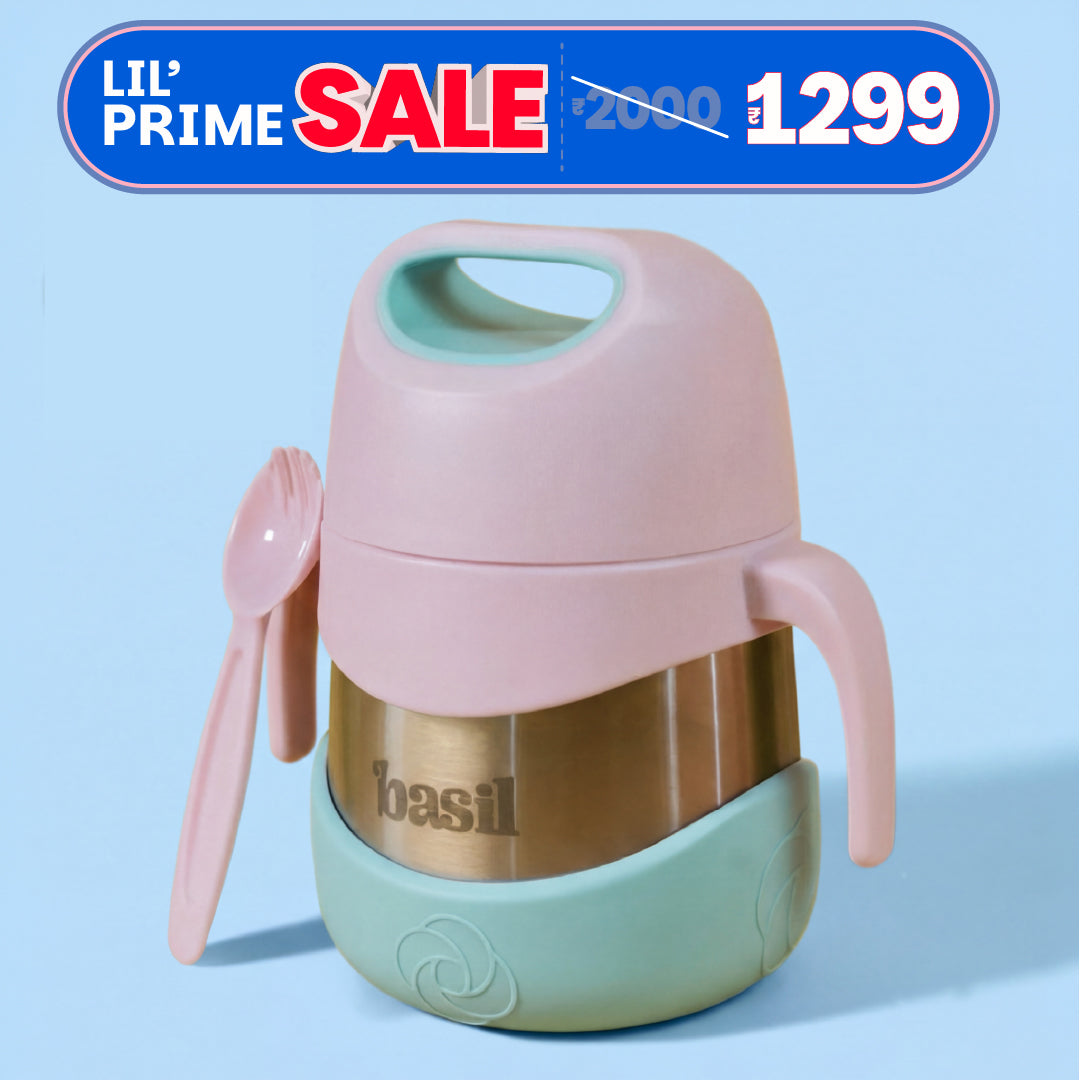 Insulated Food Jar with Carry handle & Spork - Guava