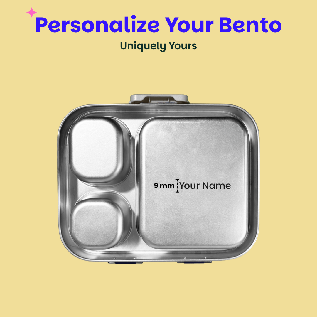 3+1 Compartment Stainless steel Lunchbox with Mini Box - Classic Grey