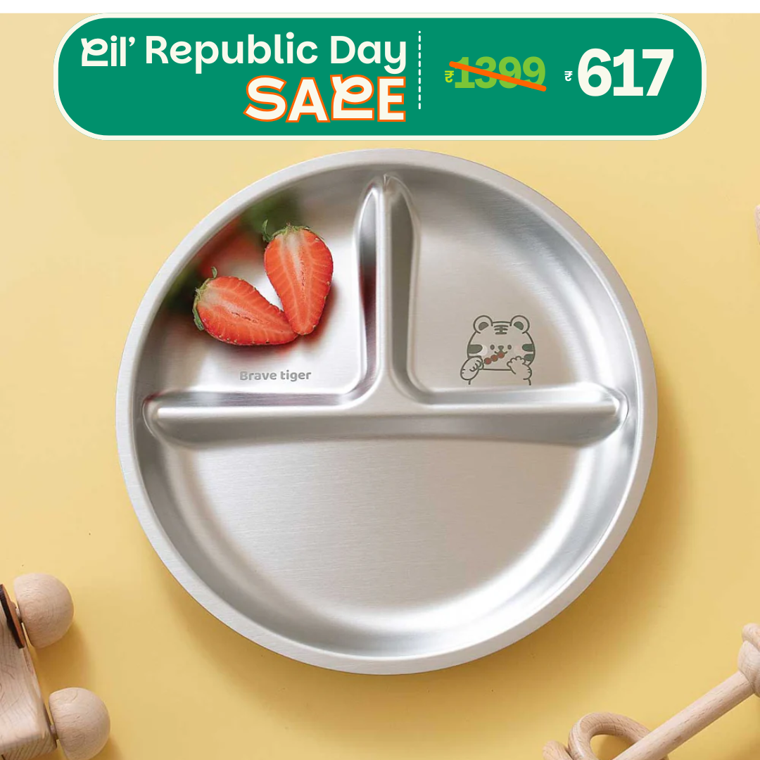 3 Compartment Stainless steel Wheel Plate - Tiger