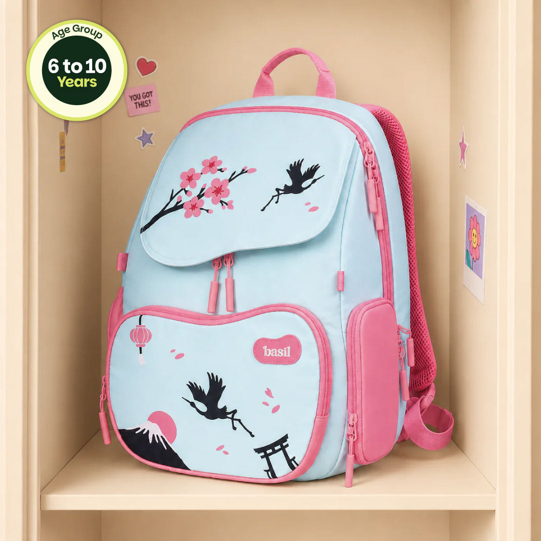 School backpack for Grades 1 to 5 with 4 spacious compartments - Sakura Bloom