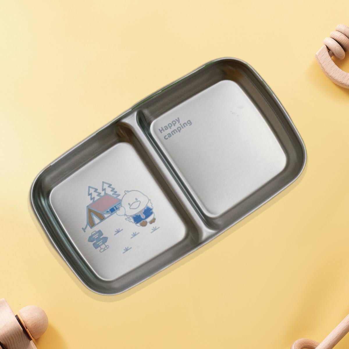 2 Compartment Snack Dip Plate - Duck
