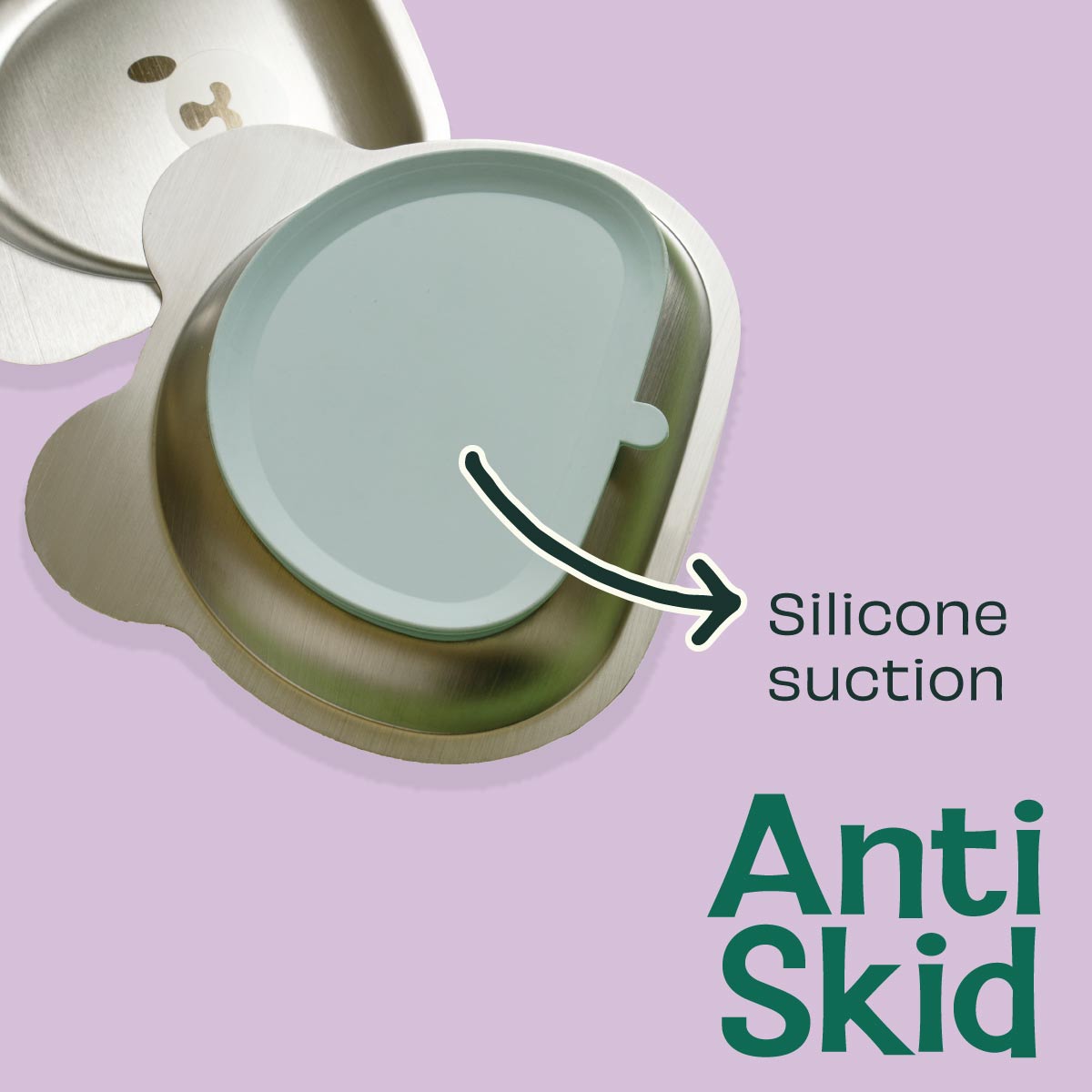 Stainless Steel Plate with Silicone suction - Tiger