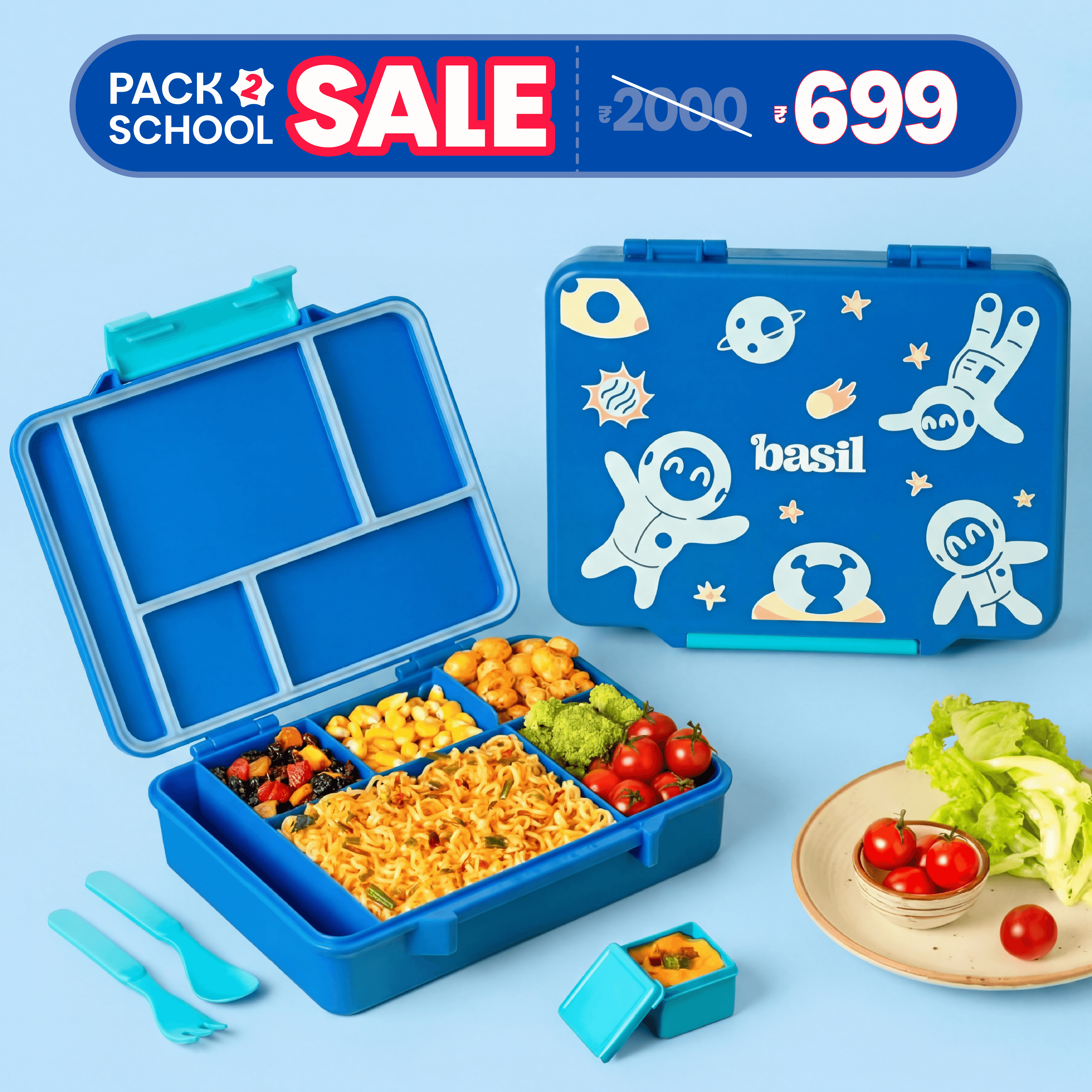 5 Compartment BPA Free Lunchbox - Super Swoosh [ NO RETURNS & NO WARRANTY ]