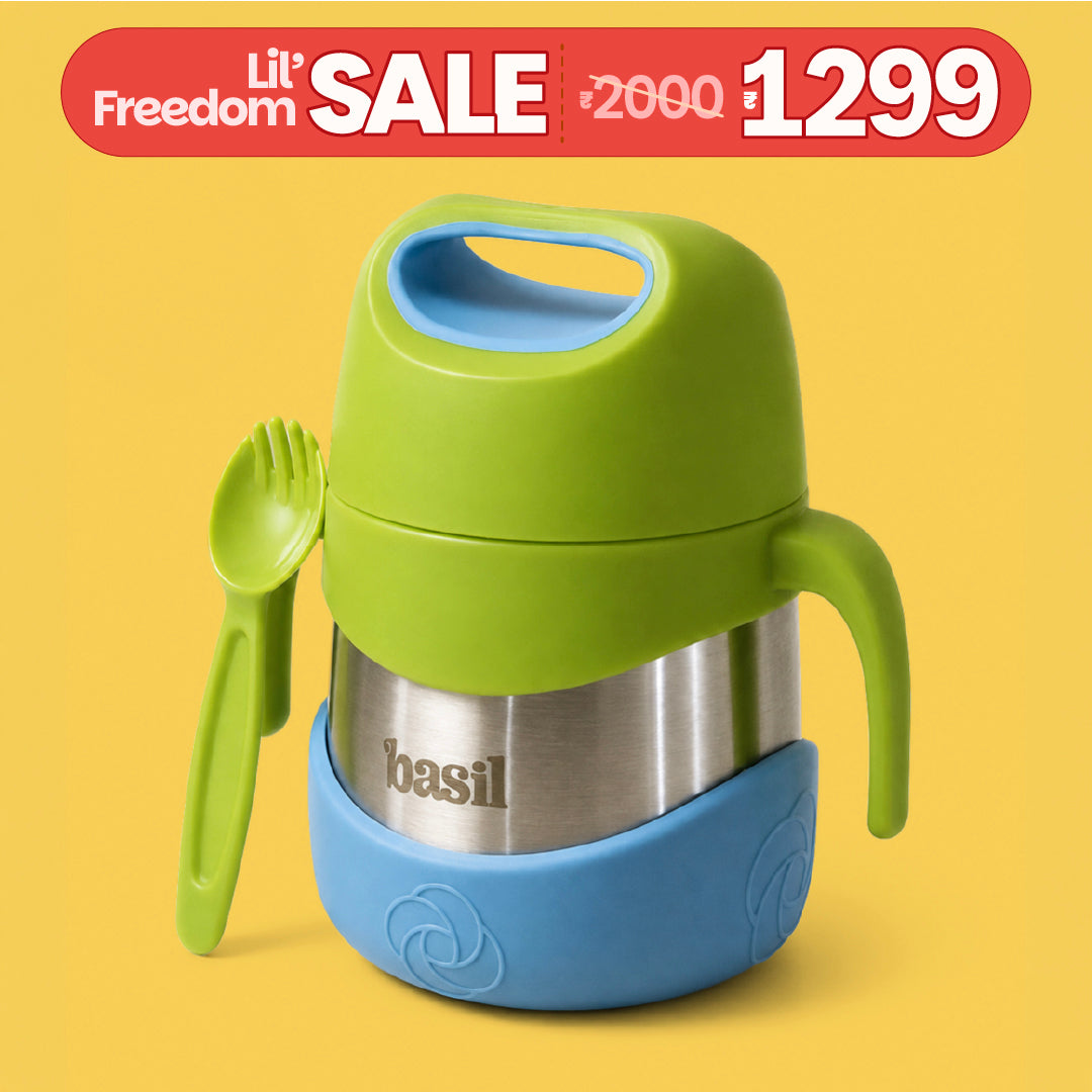 Insulated Food Jar with Carry handle & Spork - Blueberry