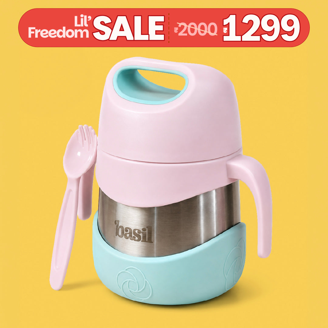 Insulated Food Jar with Carry handle & Spork - Guava