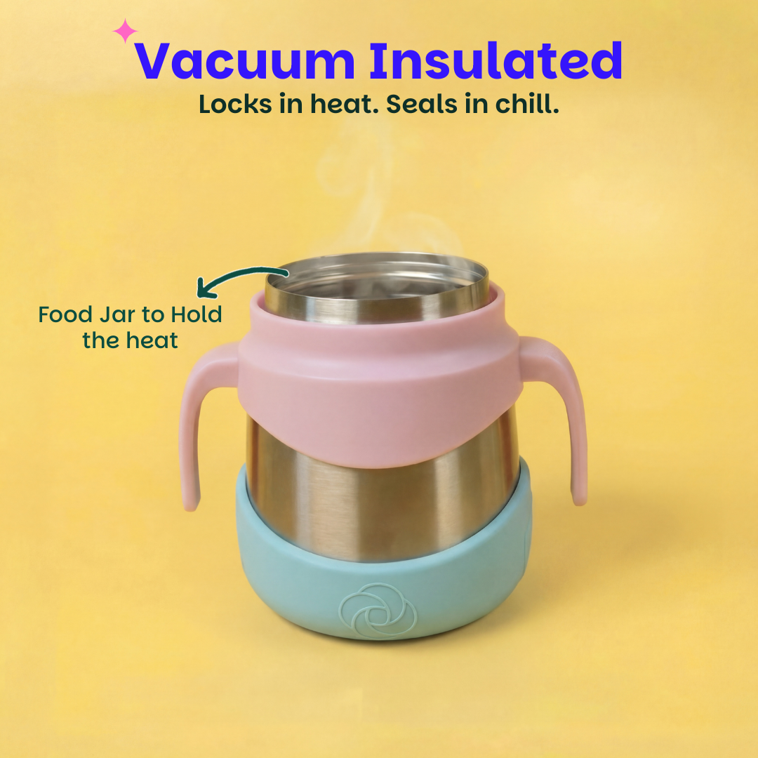 Insulated Food Jar with Carry handle & Spork - Guava