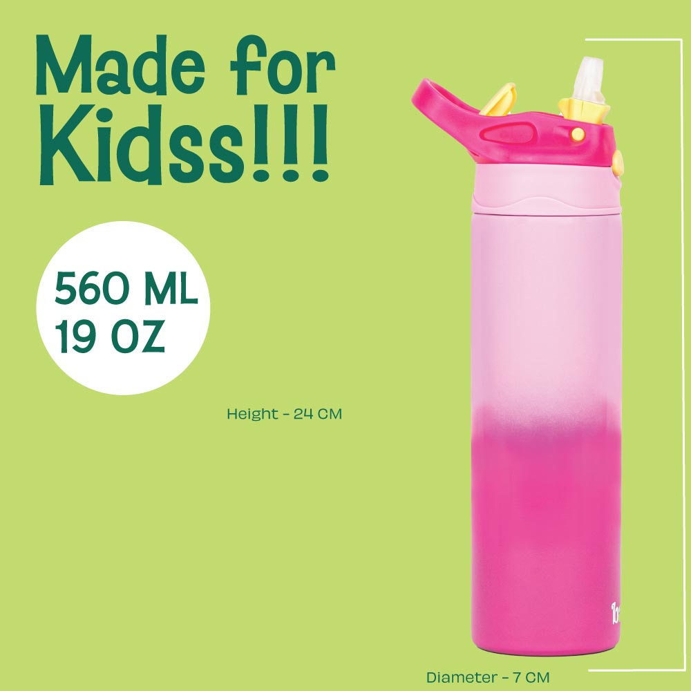 560 ml Insulated Stainless steel Sipper - Pink Blush