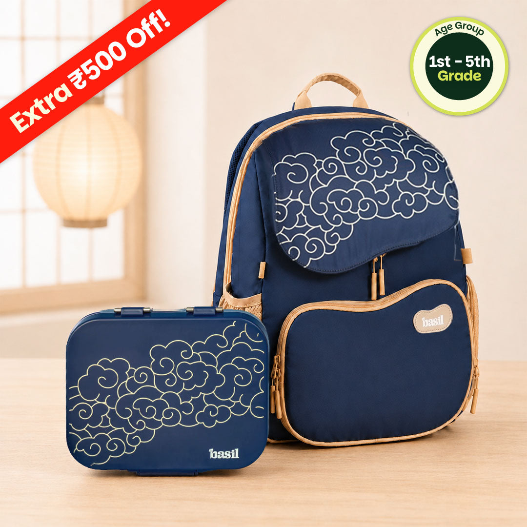 School Combo - Set of Bag & Lunchbox Midnight Sora