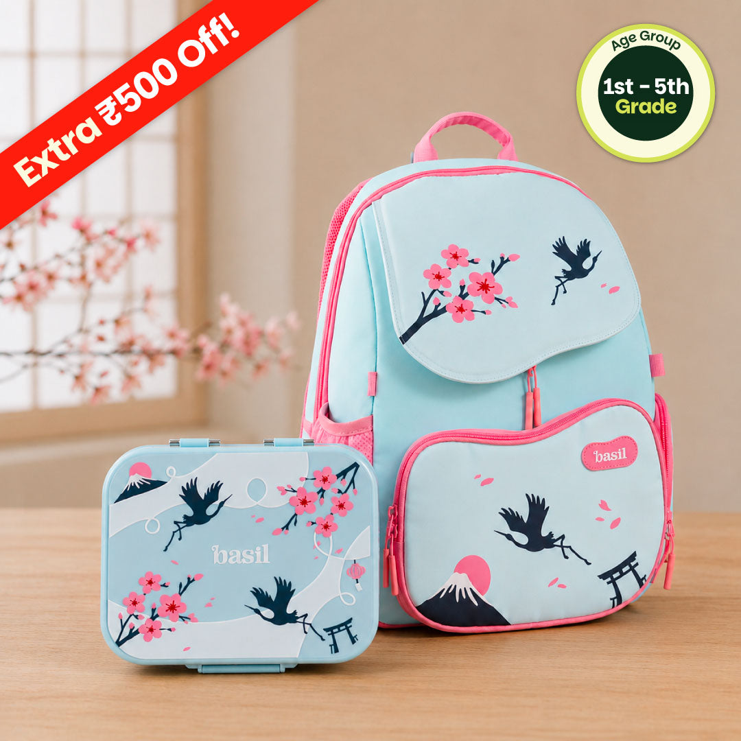 School Combo - Set of Bag & Lunchbox Sakura Bloom