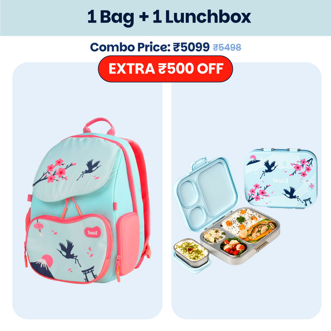 School Combo - Set of Bag & Lunchbox Sakura Bloom