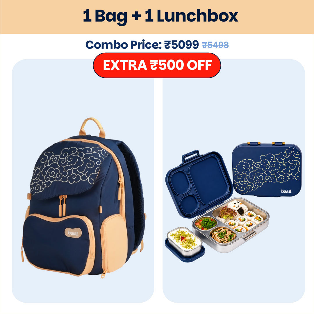 School Combo - Set of Bag & Lunchbox Midnight Sora