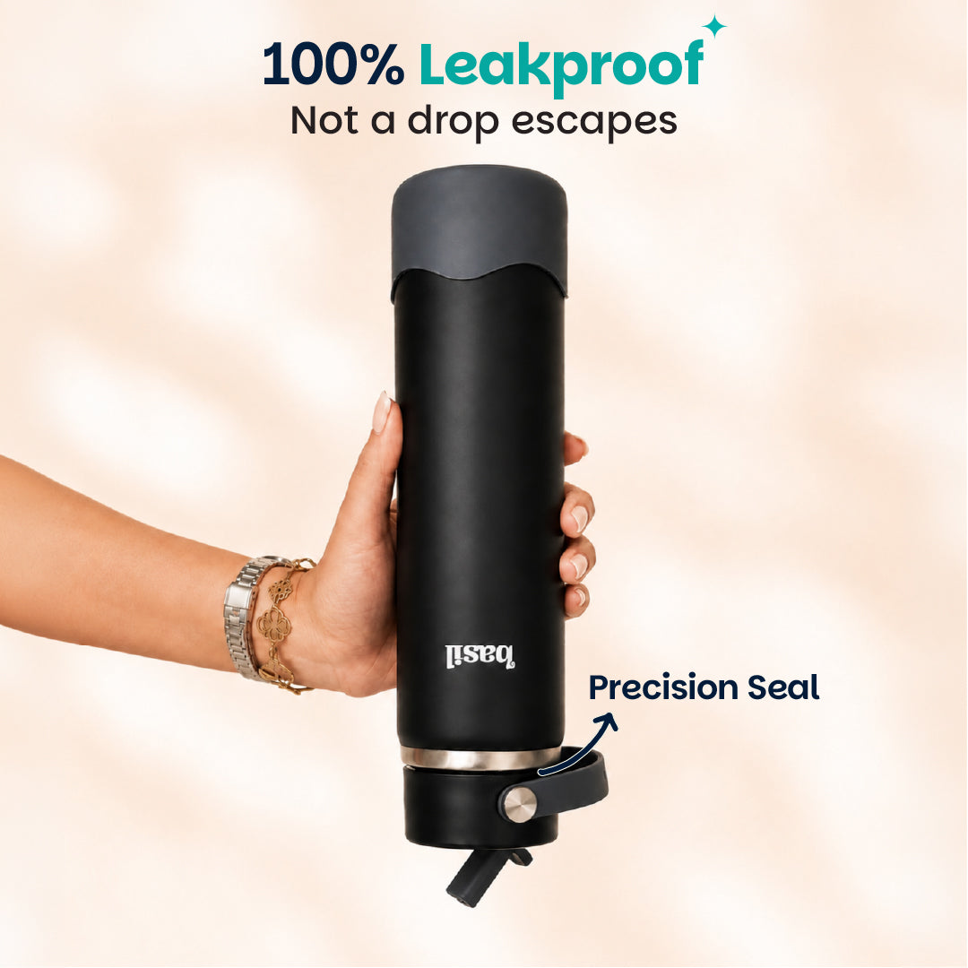 Insulated Stainless steel Sipper with Carry Handle - Classic Black
