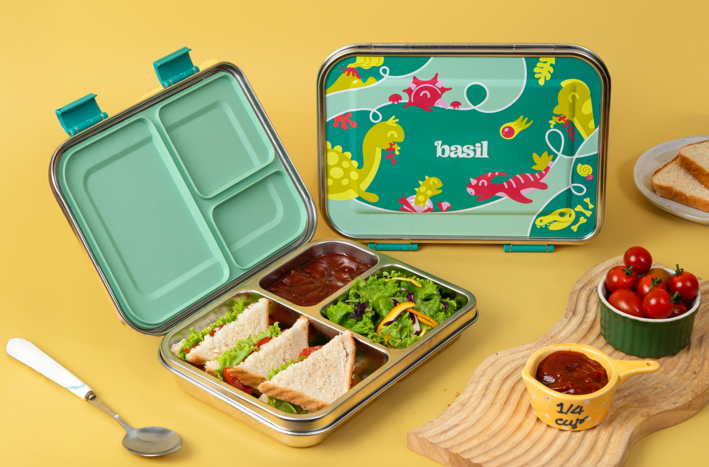 3 Compartment Stainless steel Bento box - Hocus Docus