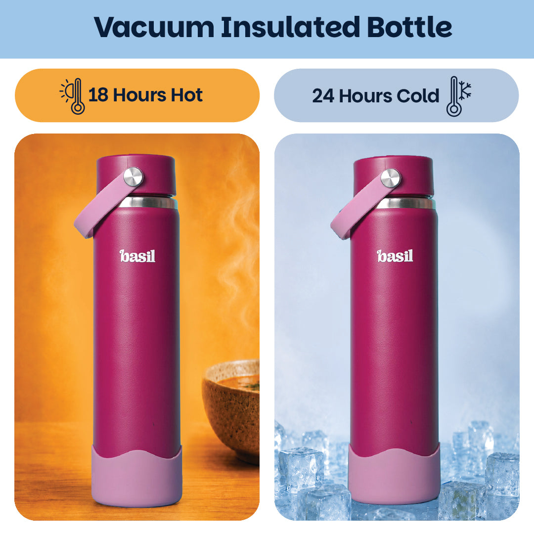 Insulated Stainless steel Sipper with Carry Handle - Classic Plum