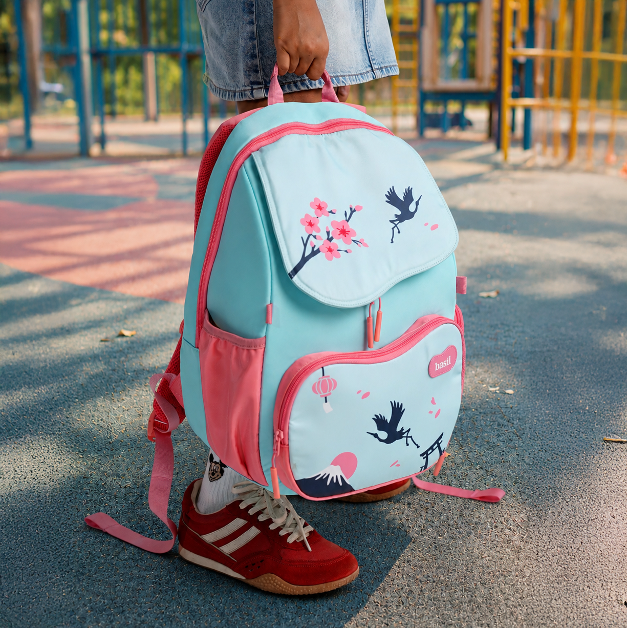 School backpack for Grades 1 to 5 with 4 spacious compartments - Sakura Bloom