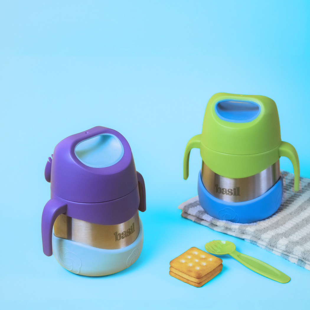 Insulated Jar with Carry handle & Spork - Lemon